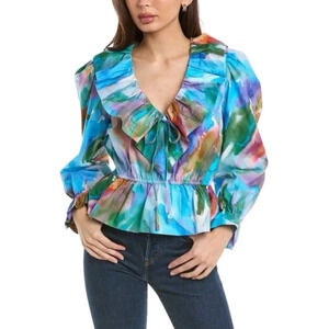 Marie Oliver Multicolor Ruffle Blouse